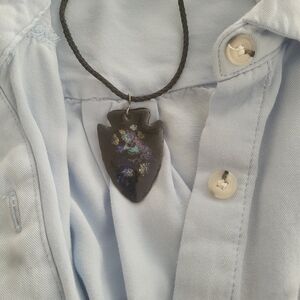 Black Arrowhead Pendant Necklace